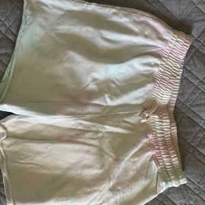 Multi colored short green pink whit